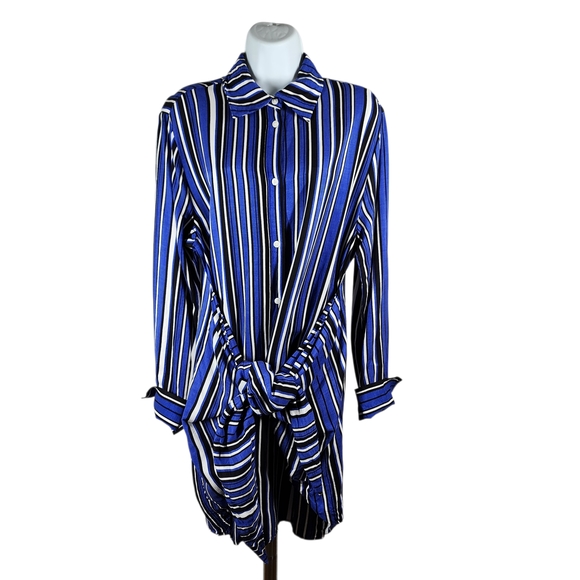 H&M STRIPED FRONT TIE DETAIL DRESS - Picture 3 of 11